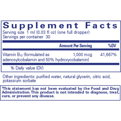 Adenosyl/Hydroxy B12 liquid by Pure Encapsulation