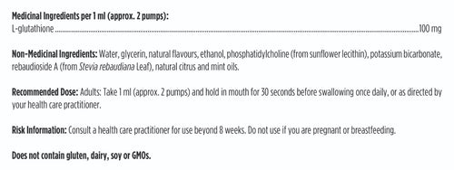 Liposomal Glutathione Lemon Peppermint by Designs for Health (50 ml)